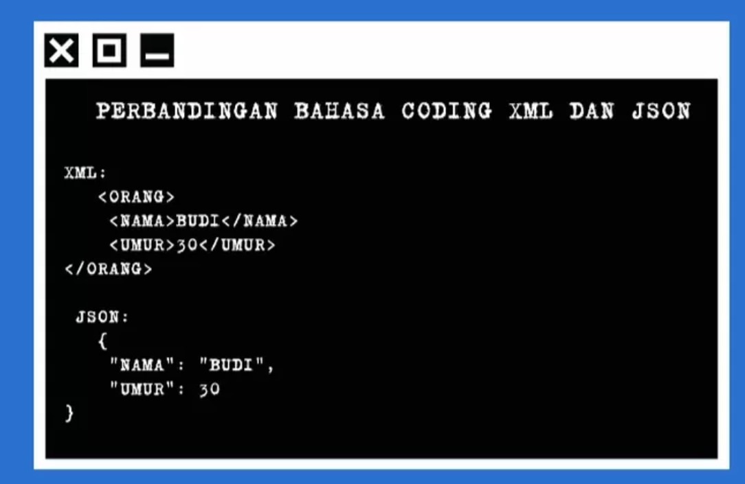 Doc. Perbandingan format data XML dan JSON dalam menyimpan informasi JSON lebih ringkas dan mudah dibaca sedangkan XML menggunakan struktur tag yang lebih panjang dan kompleks JSON banyak digunakan dalam sistem dan aplikasi modern karena lebih efisien dan sederhana. (Foto Dokumentasi: www.mediusnews.com).