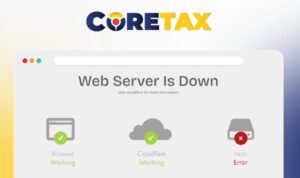 Doc. Tangkapan layar kegagalan akses sistem Coretax dengan pesan "Web Server Is Down", menyoroti kendala teknis dalam administrasi perpajakan. Gangguan ini menjadi perhatian di tengah defisit pajak Rp70 triliun, mendorong IWPI meminta evaluasi menyeluruh terhadap sistem. (Foto Dokumentasi: Eko Wahyu).