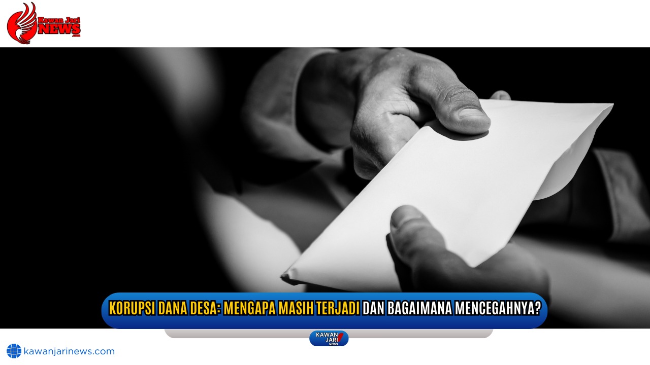 Doc. Ilustrasi ini menggambarkan praktik korupsi dalam pengelolaan Dana Desa. Terlihat seseorang memberikan amplop berisi uang kepada pihak lain, yang merepresentasikan tindakan suap atau penyalahgunaan anggaran. Ilustrasi ini menyoroti bagaimana korupsi dapat terjadi secara terselubung, merugikan masyarakat, dan menghambat pembangunan desa. Catatan: Gambar ini hanya merupakan ilustrasi konseptual dan tidak menggambarkan kejadian nyata di tempat atau wilayah mana pun. Ilustrasi ini dibuat untuk mendukung pemahaman tentang risiko korupsi dalam pengelolaan Dana Desa tanpa merujuk pada individu atau peristiwa tertentu. (Gambar: NR Official).