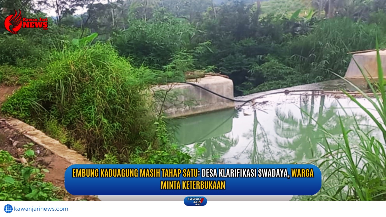 Doc. Embung Desa di Kaduagung, Kecamatan Karangkancana, Kabupaten Kuningan, Jawa Barat, yang dikeluhkan warga karena belum memberikan manfaat optimal. Warga berharap proyek senilai Rp 475.257.000 ini dapat segera difungsikan untuk irigasi pertanian agar lahan mereka tidak mengalami kekeringan. (Foto Dokumentasi: Muh. Ismail).