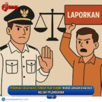 Doc. Gambar ini hanya bersifat ilustrasi dan tidak menggambarkan kejadian atau lokasi tertentu secara nyata. Ilustrasi ini merepresentasikan prinsip bahwa perangkat desa wajib tunduk pada hukum dan warga memiliki hak serta kewajiban untuk mengawasi jalannya pemerintahan desa. Dalam konteks penerapan Undang-Undang Nomor 6 Tahun 2014 tentang Desa, khususnya larangan-larangan dalam Pasal 51, penting bagi seluruh elemen desa untuk menjaga integritas, netralitas, dan akuntabilitas. Penyalahgunaan wewenang, keterlibatan dalam politik praktis, serta tindakan diskriminatif adalah pelanggaran serius yang harus dilawan. Melalui ilustrasi ini, masyarakat diajak untuk tidak diam melihat pelanggaran, melainkan melapor, mengawasi, dan terlibat aktif dalam proses pembangunan desa yang bersih dan adil demi tercapainya keadilan sosial bagi seluruh warga. (Doc. NR | kawanjarinews.com).