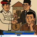 Doc. Gambar ini hanya bersifat ilustratif dan tidak menggambarkan kejadian atau lokasi tertentu secara nyata. Ilustrasi ini merefleksikan potensi kolusi antara Kepala Desa dan Badan Permusyawaratan Desa (BPD) dalam penyimpangan anggaran desa, termasuk proyek fiktif dan pengesahan anggaran tanpa pengawasan. Dalam Undang-Undang bahwa transparansi, akuntabilitas, dan partisipasi warga menjadi kunci utama mencegah korupsi dan menjaga integritas pemerintahan desa. (Doc. NR | kawanjarinews.com).