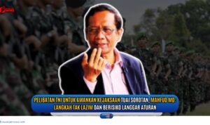 Doc. Mantan Menko Polhukam Mahfud MD. Ia mengkritik keras kebijakan pelibatan TNI untuk mengamankan seluruh kantor kejaksaan di Indonesia, menyebutnya sebagai langkah tak lazim dan berisiko melanggar aturan hukum. (Foto ilustrasi – NR – kawanjarinews.com).