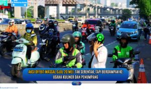 Doc. Sejumlah pengemudi ojek online masih terlihat aktif menarik penumpang di kawasan Stasiun Cawang, Jakarta Selatan, pada Selasa (20/5/2025), meski sebagian besar rekan mereka melakukan aksi offbit massal sebagai bentuk protes terhadap besarnya potongan oleh aplikator. Aksi ini berdampak pada penurunan pesanan di gerai kuliner serta kesulitan transportasi bagi sebagian penumpang. (Foto Dokumentasi: NR - Kawan Jari News).