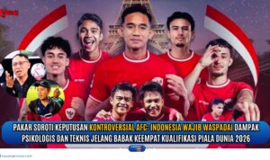 Doc. Para pemain Timnas Indonesia mengenakan jersey merah dalam suasana penuh semangat, menggambarkan kesiapan menghadapi tantangan babak keempat Kualifikasi Piala Dunia 2026. Di sisi lingkaran bawah, tampak pakar sepak bola nasional Yusuf Kurniawan. Gambar ini merupakan ilustrasi pelengkap untuk mendukung rilis berita mengenai prospek Timnas Indonesia di babak keempat Kualifikasi Piala Dunia 2026. (Editor Foto: NR – kawanjarinews.com).