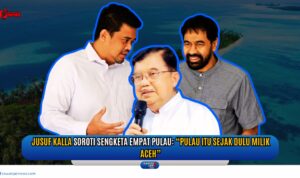 Doc. Gambar ini merupakan ilustrasi pelengkap untuk mendukung rilis berita berjudul "Jusuf Kalla Soroti Sengketa Empat Pulau: ‘Pulau Itu Sejak Dulu Milik Aceh’". Ilustrasi menampilkan mantan Wakil Presiden Jusuf Kalla di tengah perbincangan mengenai polemik empat pulau yang disengketakan antara Provinsi Aceh dan Provinsi Sumatera Utara. Gambar ini bersifat ilustratif dan tidak merepresentasikan pertemuan atau dialog nyata antara tokoh-tokoh dalam gambar. (Foto: NR - kawanjarinews.com).