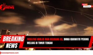 Doc. Lintasan rudal dan ledakan cahaya terlihat di langit malam kawasan Timur Tengah, diduga sebagai bagian dari sistem pertahanan udara yang aktif saat serangan udara terjadi. Gambar ini menggambarkan ketegangan yang meningkat di wilayah tersebut pasca serangan Amerika Serikat terhadap fasilitas nuklir Iran. Dunia internasional kini mencemaskan potensi meluasnya konflik yang dapat mengganggu stabilitas global. (Sumber Foto Dokumentasi: Aslinews.id).