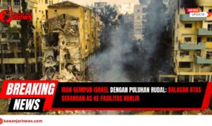 Doc. Bangunan rusak parah dan asap membubung setelah serangan rudal di salah satu wilayah permukiman di Israel, Minggu (22/6/2025). Serangan ini merupakan bagian dari balasan Iran terhadap serangan militer Amerika Serikat ke fasilitas nuklir Iran. Dampak serangan menyebabkan kerusakan infrastruktur dan menimbulkan korban luka. Situasi ini memperparah eskalasi konflik di Timur Tengah yang kini menjadi perhatian serius komunitas internasional. (Sumber Foto Dokumentasi: TVRI News).