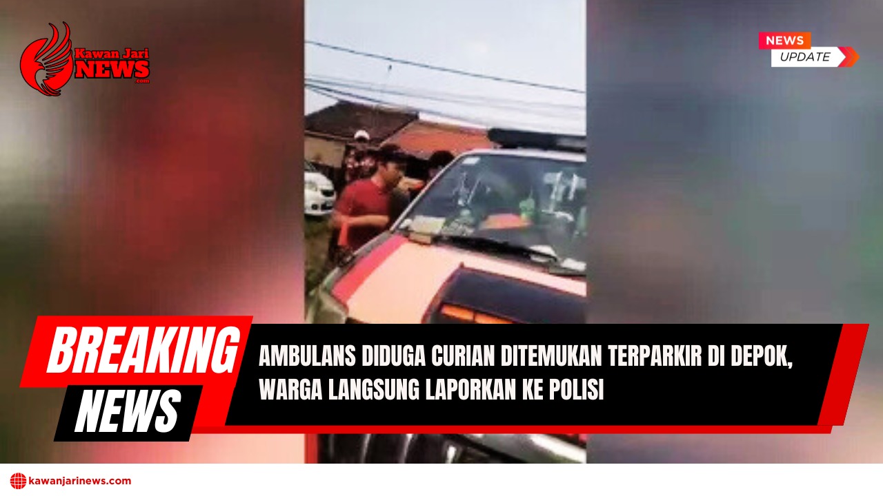 Doc. Sejumlah warga tampak berkumpul di sekitar mobil ambulans yang ditemukan terparkir mencurigakan di kawasan permukiman Jalan Mayor Idrus Tos, Depok, Jawa Barat. Kendaraan tersebut diduga merupakan hasil tindak pencurian dan langsung dilaporkan ke pihak kepolisian oleh warga setempat. Catatan: Gambar ini merupakan dokumentasi peristiwa yang terjadi di lapangan sebagaimana terekam dalam laporan warga. Penyajian gambar ini dimaksudkan untuk kepentingan pemberitaan dan tidak dimaksudkan untuk menghakimi pihak tertentu sebelum ada proses hukum yang sah. (Sumber Foto Dokumentasi: BeritaSatu).