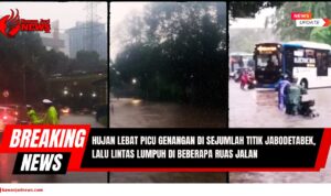 Doc. Kolase sejumlah titik banjir di wilayah Jabodetabek yang terjadi pada Minggu (6/7/2025) sore. Tampak situasi lalu lintas lumpuh akibat genangan di Terowongan Cawang Jakarta Timur, Jl. Benda Bawah Jakarta Selatan, dan Jl. D.I. Panjaitan Jakarta Timur. Hujan lebat yang melanda wilayah ini menyebabkan gangguan aktivitas warga dan kemacetan di berbagai ruas jalan utama. (Foto Dokumentasi: TMC Polda Metro Jaya).