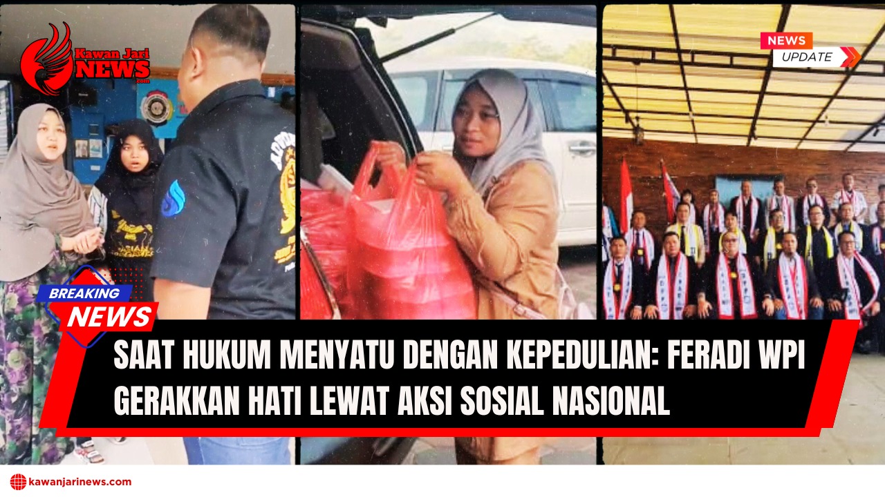 Doc. kegiatan anggota dan pengurus FERADI WPI dalam aksi sosial nasional berbagi makanan setiap Jumat. Tampak para relawan menyalurkan paket nasi box kepada warga dan keluarga pasien di berbagai lokasi, termasuk RSUD Darsono Pacitan dan Yayasan Panti Asuhan Mahabbatul Yatim, sebagai bentuk nyata kepedulian hukum yang membumi. (Sumber Foto Dokumentasi: FERADI WPI Official).