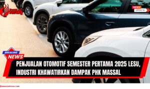 Doc. Ilustrasi deretan mobil baru di area parkir showroom. Gambar ini digunakan semata-mata sebagai ilustrasi untuk mendukung pemberitaan mengenai lesunya penjualan otomotif nasional pada semester pertama 2025. (Ilustrasi: NR - kawanjarinews.com).