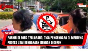 Doc. Tangkapan layar suasana di Jalan Menteng Raya, Jakarta Pusat, saat tiga pemilik kendaraan memprotes petugas Suku Dinas Perhubungan yang hendak menderek mobil mereka. Para pengendara mengaku mendapatkan izin parkir dari juru parkir liar di lokasi. (Sumber Foto: iNews).