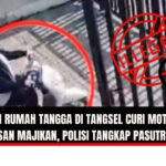 Doc. Tangkapan layar CCTV saat pelaku yang diduga asisten rumah tangga berinisial “P” membawa kabur sepeda motor milik majikannya di kawasan perumahan Tangerang Selatan. Aksi pencurian ini dilakukan secara diam-diam dan terekam jelas oleh kamera pengawas. (Foto: NR – kawanjarinews.com).