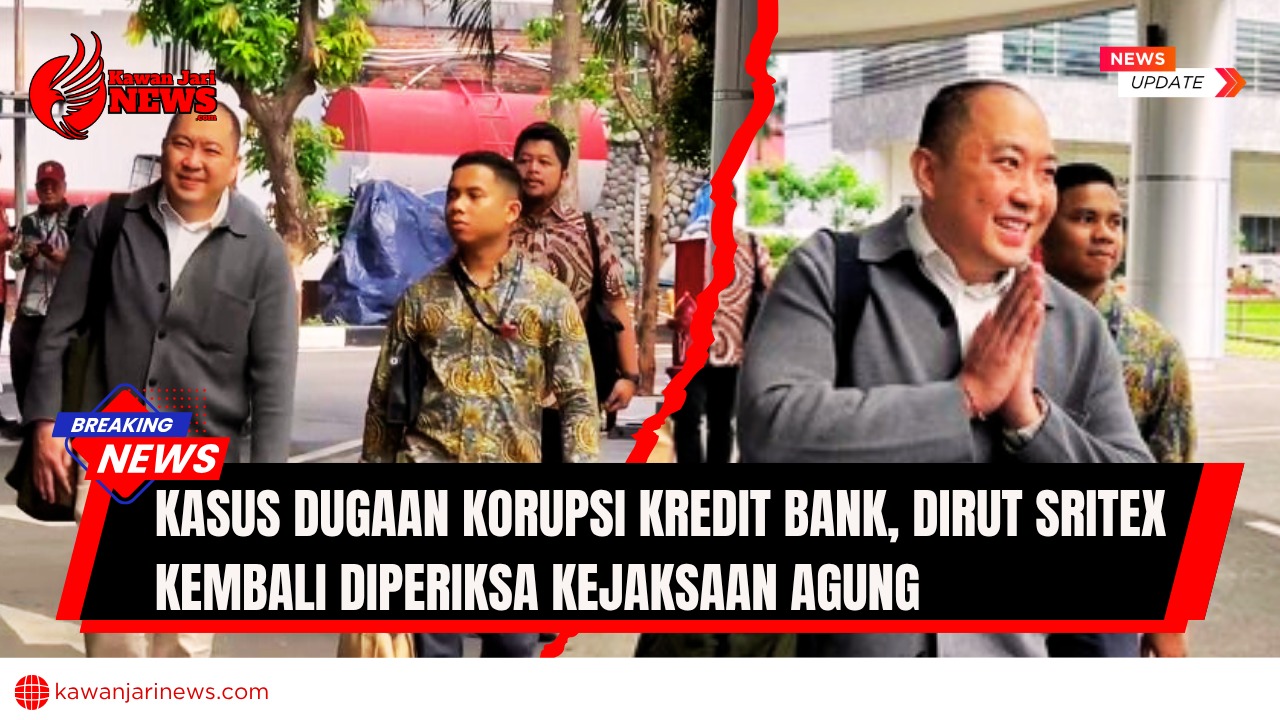 Doc. Dirut PT Sri Rejeki Isman Tbk (Sritex), Iwan Kurniawan Lukminto, saat tiba di Gedung Bundar Jaksa Agung Muda Tindak Pidana Khusus (Jampidsus), Kejaksaan Agung RI, Jakarta Selatan, dalam agenda pemeriksaan lanjutan terkait dugaan tindak pidana korupsi fasilitas kredit perbankan. Pemeriksaan ini merupakan bagian dari proses penyidikan dugaan korupsi fasilitas kredit dari sejumlah bank kepada grup perusahaan tekstil tersebut. (NR – kawanjarinews.com).
