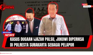 Doc. Jokowi dan kuasa hukumnya tiba di Polresta Surakarta untuk pemeriksaan sebagai pelapor dalam kasus dugaan pencemaran nama baik terkait ijazah. (NR – kawanjarinews.com).