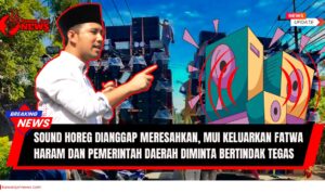 Doc. Gambar ini menampilkan sebuah truk sound system raksasa ("sound horeg") yang sering digunakan dalam acara-acara di Jawa Timur dan Jawa Tengah, dengan ilustrasi Wakil Gubernur Jawa Timur, Emil Dardak, yang menyoroti isu tersebut. MUI Jawa Timur telah mengeluarkan fatwa haram terhadap sound horeg karena dianggap meresahkan dan menimbulkan gangguan. Wagub Emil Dardak mendukung penerapan regulasi tegas oleh pemerintah daerah terkait penggunaan sound system yang berpotensi menimbulkan kebisingan dan gangguan ketertiban umum. Pemerintah didesak untuk bertindak cepat dan membuat aturan yang jelas untuk membatasi penggunaan sound system yang mengganggu. (NR – kawanjarinews.com).