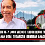 Doc. Presiden Ke-7 Joko Widdodo menghadiri reuni alumni Fakultas Kehutanan UGM. Kehadiran beliau, didampingi Ibu Iriana, menunjukkan penguatan identitas akademisnya sebagai lulusan UGM dan sekaligus menanggapi isu-isu yang beredar sebelumnya. (Dinda – Kontributor kawanjarinews.com – Yogyakarta).