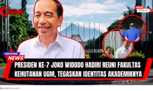 Doc. Presiden Ke-7 Joko Widdodo menghadiri reuni alumni Fakultas Kehutanan UGM. Kehadiran beliau, didampingi Ibu Iriana, menunjukkan penguatan identitas akademisnya sebagai lulusan UGM dan sekaligus menanggapi isu-isu yang beredar sebelumnya. (Dinda – Kontributor kawanjarinews.com – Yogyakarta).