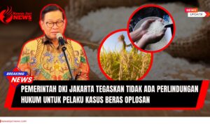 Doc. Gubernur DKI Jakarta, Pramono Anung, saat memberikan keterangan pers terkait penanganan kasus beras oplosan dalam konferensi pers resmi Pemprov DKI Jakarta. (NR – kawanjarinews.com).