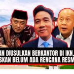Doc. Ilustrasi visual terkait usulan pemindahan kantor Wakil Presiden ke IKN. Dari kiri ke kanan: Menteri Sekretaris Negara Prasetyo Hadi, Wakil Presiden Gibran Rakabuming Raka, dan Wakil Ketua Umum Partai NasDem sekaligus Wakil Ketua DPR RI Saan Mustofa. Mereka menjadi tokoh sentral dalam wacana dan pernyataan terbaru terkait keberlanjutan pembangunan Ibu Kota Nusantara. Catatan: Gambar ini merupakan ilustrasi semata dan tidak menggambarkan kondisi aktual maupun kejadian pada waktu dan tempat tertentu. (Ilustrasi: NR – kawanjarinews.com).