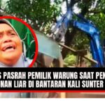 Doc. Seorang ibu pemilik warung menangis pasrah saat menyaksikan bangunan tempat usahanya dibongkar oleh alat berat milik petugas gabungan dalam operasi penertiban bangunan liar di bantaran Kali Sunter, Kelurahan Rawa Badak Selatan, Koja, Jakarta Utara, Senin (28/7/2025). Penertiban dilakukan untuk mengembalikan fungsi sempadan sungai dan mencegah potensi banjir. (Sumber: Tangkapan layar video Kabar Siang tvOne).