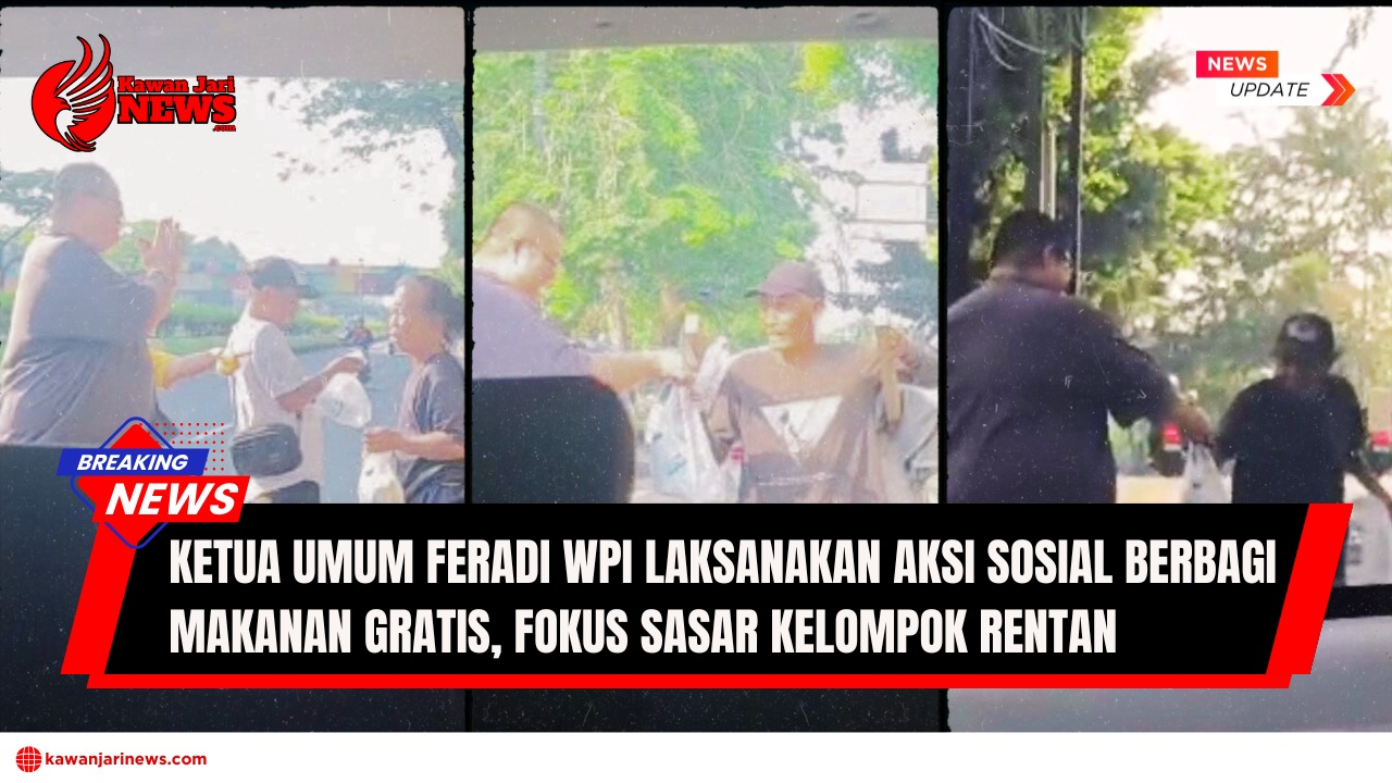 Doc. Ketua Umum FERADI WPI, Adv. Donny Andretti, S.H., S.Kom., M.Kom., CMD., C.PFW., C.MDF., membagikan makanan gratis kepada warga rentan di salah satu jalan utama Kota Semarang, Jumat, 1 Agustus 2025. Aksi sosial ini merupakan bagian dari gerakan kemanusiaan yang diwajibkan bagi seluruh anggota dan pengurus FERADI WPI setiap hari Jumat, sebagai bentuk nyata kepedulian terhadap kelompok masyarakat miskin kota, pekerja informal, dan lansia. (Foto: Nabila).