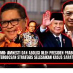 Doc. Gambar tersebut menampilkan potret Mahfud MD, Hasto Kristiyanto, Presiden Prabowo Subianto, dan Tom Lembong. Susunan foto-foto tersebut dimaksudkan sebagai ilustrasi visual untuk berita yang membahas pernyataan Mahfud MD mengenai keputusan Presiden Prabowo memberikan amnesti kepada Hasto dan abolisi kepada Tom Lembong. Keempat tokoh tersebut ditampilkan berdampingan untuk menyoroti keterkaitan mereka dengan isu yang dibahas. Penggunaan foto-foto ini bersifat ilustratif dan bukan merupakan representasi akurat dari suatu peristiwa atau pertemuan spesifik. (NR – kawanjarinews.com).