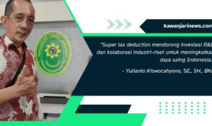 Doc. Konsultan Pajak Yulianto Kiswocahyono, SE., SH., BKP memberikan pernyataan terkait kebijakan super tax deduction dalam mendorong investasi R&D dan kolaborasi industri-riset untuk peningkatan daya saing nasional. (Foto: Eko Wahyu – kawanjarinews.com).
