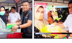 Doc. Warga antre membeli beras murah dalam kegiatan Gerakan Pangan Murah yang digelar Polres Pemalang bekerja sama dengan Bulog Cabang Tegal di Pasar Beji, Kecamatan Taman, Pemalang, Jumat (8/8/2025). Kegiatan ini bertujuan menstabilkan harga pangan dan membantu masyarakat mendapatkan beras berkualitas dengan harga terjangkau. (Foto: Arden).