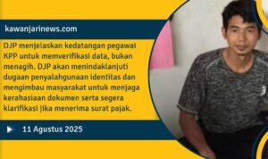 Doc. Seorang warga Pekalongan yang berprofesi sebagai tukang jahit duduk di rumahnya usai menerima kunjungan pegawai Kantor Pelayanan Pajak (KPP) Pratama Pekalongan untuk verifikasi data terkait SP2DK senilai Rp 2,9 miliar. DJP menegaskan kedatangan petugas bukan untuk menagih, melainkan memeriksa dugaan penyalahgunaan identitas. (Foto: Eko Wahyu – kawanjarinews.com).