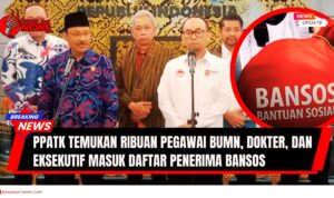 Doc. PPATK mengungkap temuan ribuan pegawai BUMN, dokter, dan eksekutif yang terdaftar sebagai penerima bansos. Data menunjukkan ketidaksesuaian antara status penerima dengan penghasilan dan saldo rekening mereka. PPATK telah menyerahkan temuan ini kepada Kemensos untuk verifikasi lebih lanjut. Ketidaktepatan sasaran bansos ini menyoroti perlunya evaluasi sistem verifikasi data dan penerapan sistem identifikasi tunggal untuk memastikan bantuan tepat sasaran. (NR – kawanjarinews.com).