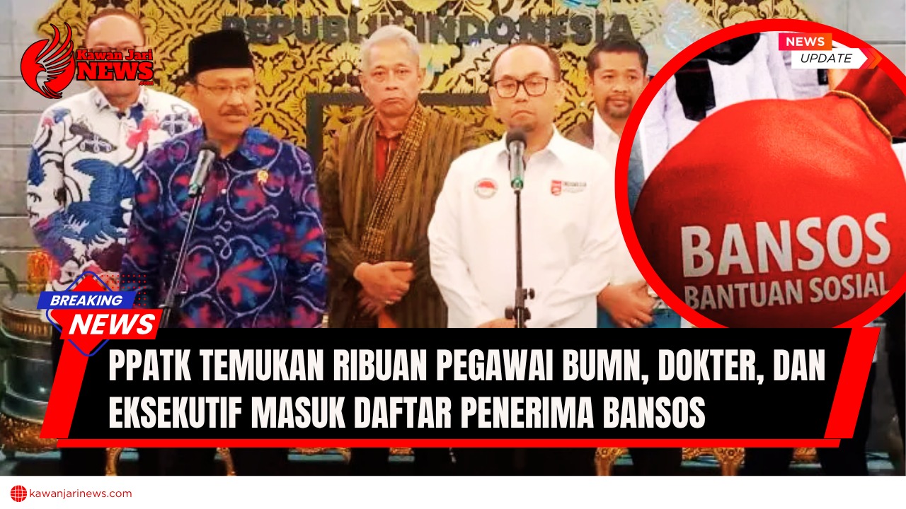 Doc. PPATK mengungkap temuan ribuan pegawai BUMN, dokter, dan eksekutif yang terdaftar sebagai penerima bansos. Data menunjukkan ketidaksesuaian antara status penerima dengan penghasilan dan saldo rekening mereka. PPATK telah menyerahkan temuan ini kepada Kemensos untuk verifikasi lebih lanjut. Ketidaktepatan sasaran bansos ini menyoroti perlunya evaluasi sistem verifikasi data dan penerapan sistem identifikasi tunggal untuk memastikan bantuan tepat sasaran. (NR – kawanjarinews.com).