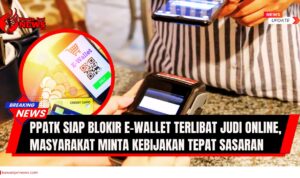 Doc. Gambar ilustrasi menunjukkan transaksi pembayaran menggunakan e-wallet melalui scan kode QR pada mesin EDC. Terlihat sebuah smartphone menampilkan aplikasi e-wallet dengan kode QR dan pilihan pembayaran. Ilustrasi ini merepresentasikan penggunaan teknologi pembayaran digital yang marak saat ini. (NR – kawanjarinews.com).