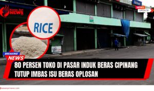 Doc. Sejumlah kios di Pasar Induk Beras Cipinang, Jakarta Timur, tampak tutup pada Senin (11/8/2025) akibat isu beras oplosan yang memicu kekhawatiran pedagang. (NR – kawanjarinews.com).