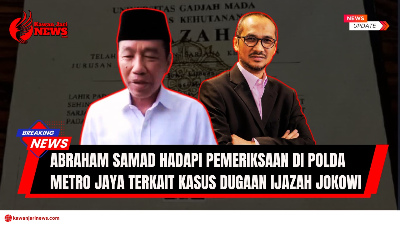 Doc. Ilustrasi menggabungkan foto Presiden Ke-7 Joko Widodo (kiri) dan Abraham Samad (kanan). Komposisi ini secara visual mengaitkan kedua tokoh tersebut dengan isu yang sedang ramai diperbincangkan, yaitu dugaan ijazah palsu Presiden Ke-7 Joko Widodo dan pemeriksaan Abraham Samad terkait kasus tersebut. (NR -kawanjarinews.com).