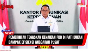 Doc. Hasan Nasbi saat konferensi pers menyampaikan pernyataan resmi dari pemerintah terkait isu yang sedang menjadi perhatian publik. (NR – kawanjarinews.com).