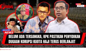 Doc. Gambar ini menggabungkan beberapa foto dengan latar belakang Masjidil Haram yang dipenuhi jemaah haji: Lingkaran Bawah Kiri: Foto Yaqut Cholil Qoumas. Lingkaran Atas: Foto Ketua KPK (Setio Budianto). Tengah Kiri: Foto Juru Bicara KPK Budi Prasetyo. Tengah Kanan: Foto Zaenur Rohman, peneliti Pukat UGM. Kombinasi foto-foto ini sebagai ilustrsi visual terkait dengan pemberitaan kasus dugaan korupsi kuota haji. (NR – kawanjarinews.com).