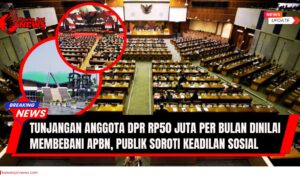 Doc. Suasana ruang sidang DPR RI di Kompleks Parlemen, Senayan, Jakarta. Ilustrasi ini menyoroti polemik tunjangan perumahan anggota DPR sebesar Rp50 juta per bulan yang menuai kritik publik karena dinilai membebani APBN dan mencederai rasa keadilan sosial. (NR – kawanjarinews.com).
