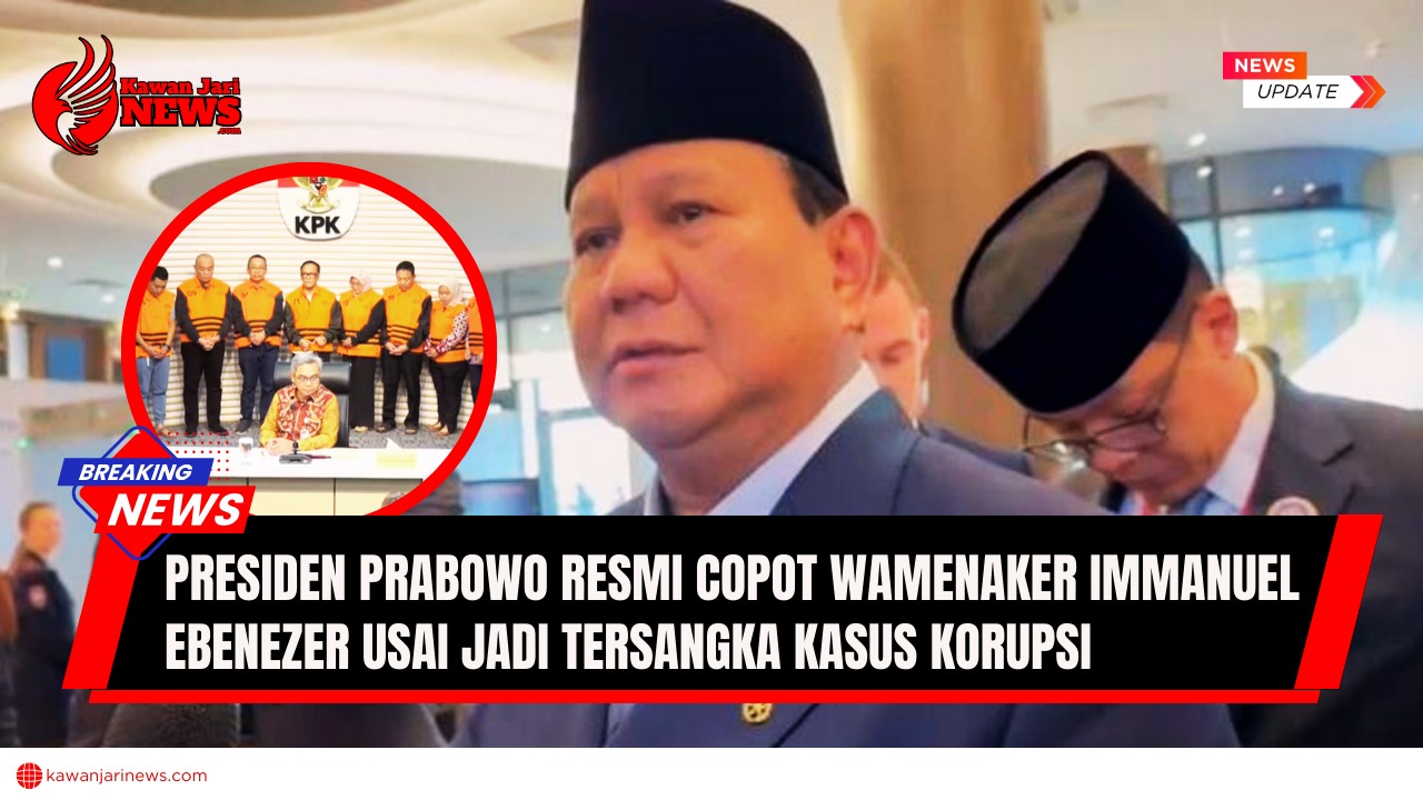 Doc. Presiden Prabowo Subianto (tengah) dalam sebuah kesempatan resmi. Foto ini merupakan ilustrasi dan tidak diambil pada momen saat Presiden Prabowo melakukan pencopotan Wakil Menteri Ketenagakerjaan Immanuel Ebenezer. (NR – kawanjarinews.com).