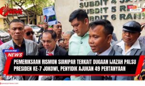 Doc. Rismon Sianipar didampingi kuasa hukumnya usai menjalani pemeriksaan di Polda Metro Jaya, Jakarta, Jumat (22/8/2025). Pemeriksaan terkait dugaan ijazah palsu Presiden Joko Widodo ini berlangsung dengan 49 pertanyaan yang diajukan penyidik, meski Rismon hanya menjawab dua pertanyaan secara rinci. (NR – kawanjarinews.com).