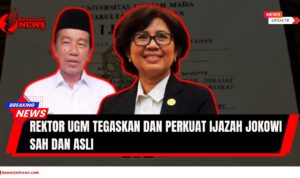 Doc. Presiden Ke-7 Joko Widodo (kiri) dan Rektor Universitas Gadjah Mada (UGM) Ova Emilia (kanan). Catatan: Foto ini merupakan ilustrasi dan tidak diambil pada saat pernyataan resmi terkait klarifikasi ijazah Jokowi. (NR – kawanjarinews.com).