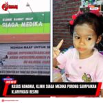 Doc. Kasus Hanania menjadi sorotan publik setelah dugaan kelalaian medis mencuat. Klinik Siaga Medika Porong akhirnya menyampaikan klarifikasi resmi terkait prosedur perawatan yang diberikan. Sisi kiri gambar: Tampak papan nama Klinik Siaga Medika Porong yang menjadi sorotan dalam kasus dugaan kelalaian medis. Sisi kanan gambar: Potret almarhumah Hanania semasa hidupnya, yang kini kasusnya tengah diperjuangkan oleh pihak keluarga untuk mendapatkan keadilan. (Foto: Nurdin).