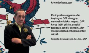Doc. Yulianto Kiswocahyono, SE., SH., BKP, Konsultan Pajak Senior sekaligus Ketua Komite Tetap Bidang Fiskal dan Moneter Kadin Jawa Timur, menilai peningkatan anggaran dan tunjangan DPR membebani fiskal negara serta menunjukkan ketidakpekaan terhadap kondisi ekonomi masyarakat. (Foto: Eko Wahyu – kawanjarinews.com).