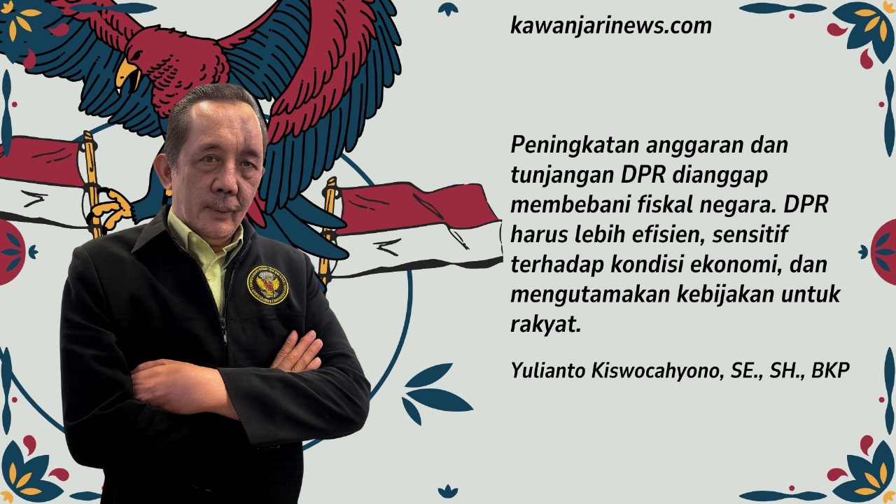 Doc. Yulianto Kiswocahyono, SE., SH., BKP, Konsultan Pajak Senior sekaligus Ketua Komite Tetap Bidang Fiskal dan Moneter Kadin Jawa Timur, menilai peningkatan anggaran dan tunjangan DPR membebani fiskal negara serta menunjukkan ketidakpekaan terhadap kondisi ekonomi masyarakat. (Foto: Eko Wahyu – kawanjarinews.com).