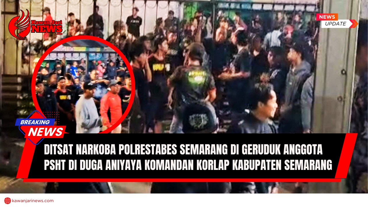Doc. Ratusan warga yang tergabung dalam Persaudaraan Setia Hati Terate (PSHT) Kabupaten Semarang saat melakukan aksi pengerudukan ke Polrestabes Semarang. Aksi ini merupakan bentuk protes atas dugaan penganiayaan terhadap Komandan Korlap PSHT Kabupaten Semarang oleh oknum anggota Satres Narkoba Polrestabes Semarang. (Sumber Foto: Dwi Agus Haryanto).