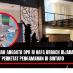 Doc. Situasi di sekitar kediaman anggota DPR RI sekaligus selebriti, Nafa Urbach, di kawasan Bintaro, Tangerang Selatan, usai aksi penjarahan pada Minggu dini hari (31/8). Dalam kolase terlihat salah satu sudut dalam rumah yang berantakan. (NR – KawanJariNews.com).