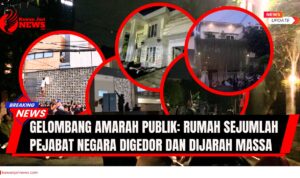 Doc. Suasana rumah sejumlah pejabat negara di Jakarta dan Tangerang Selatan yang digeruduk massa pada 30–31 Agustus 2025. Tampak pagar rumah rusak, kaca pecah, dan kondisi interior berantakan setelah aksi penjarahan. (NR – KawanJariNews.com).