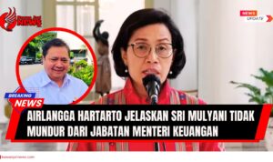 Doc. Ilustrasi Menteri Keuangan Sri Mulyani Indrawati, dengan inset foto lingkaran menampilkan Menteri Koordinator Bidang Perekonomian Airlangga Hartarto, terkait klarifikasi isu mundurnya Sri Mulyani dari kabinet, Jakarta, Senin (1/9/2025). (NR – KawanjariNews.com).