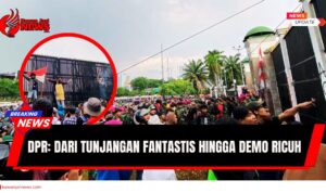 Doc. Massa aksi menggelar demonstrasi terkait polemik tunjangan anggota DPR yang dinilai fantastis, di depan Gedung DPR RI, Jakarta, akhir Agustus 2025. (NR – KawanJariNews.com).